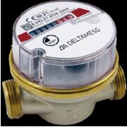 Deltamess Aufputz Wohnungswasserzähler AP-smart M Q3 2,5 - Qn1,5m³/h  1/2" (3/4") x 80 mm warm